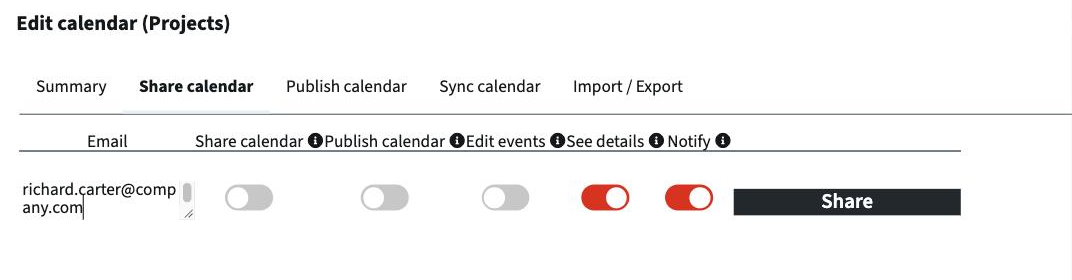 Share a calendar