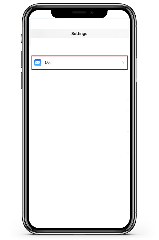 Mail in Settings