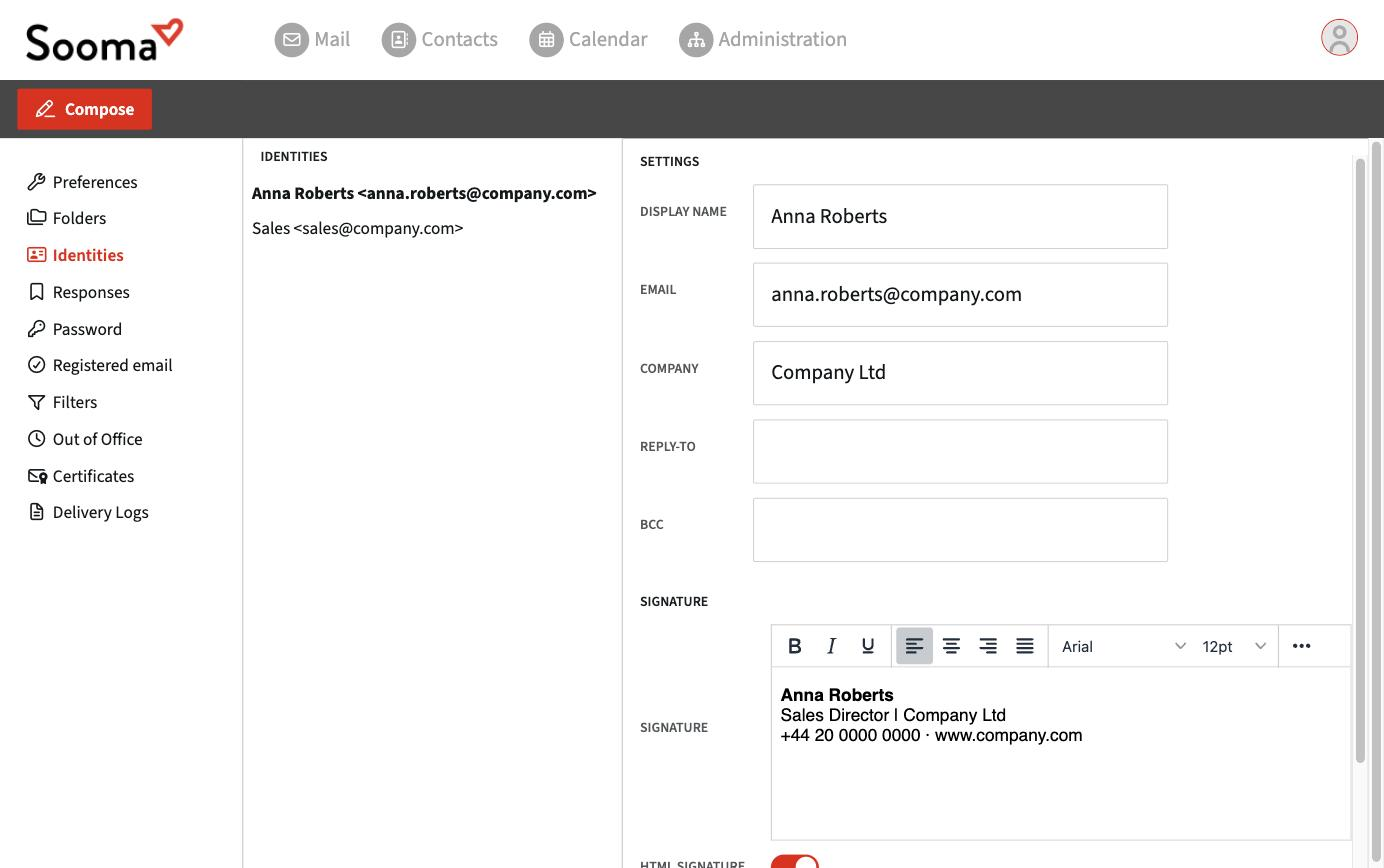 Editing an identity's signature