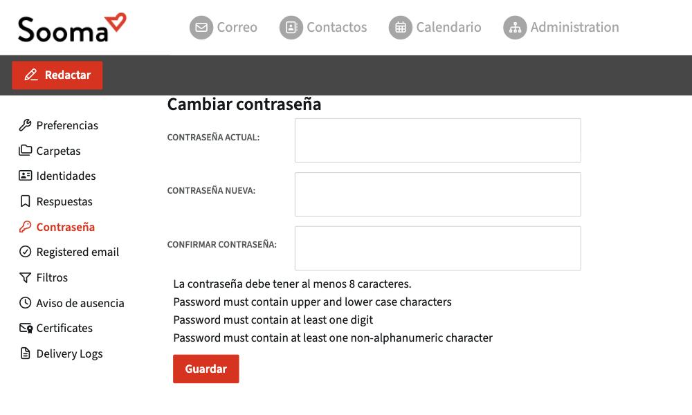 Cambiar la contraseña