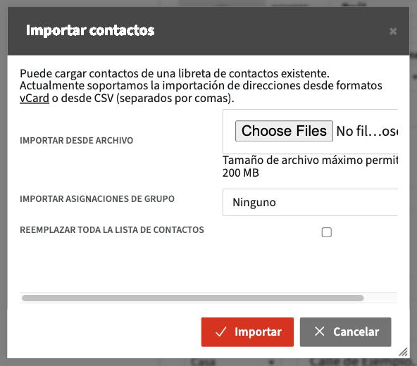 Importar contactos