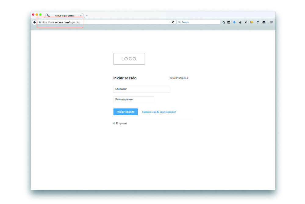 Login en la interfaz webmail profesional