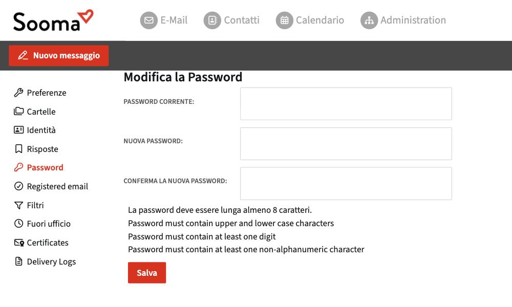 Cambiare la password