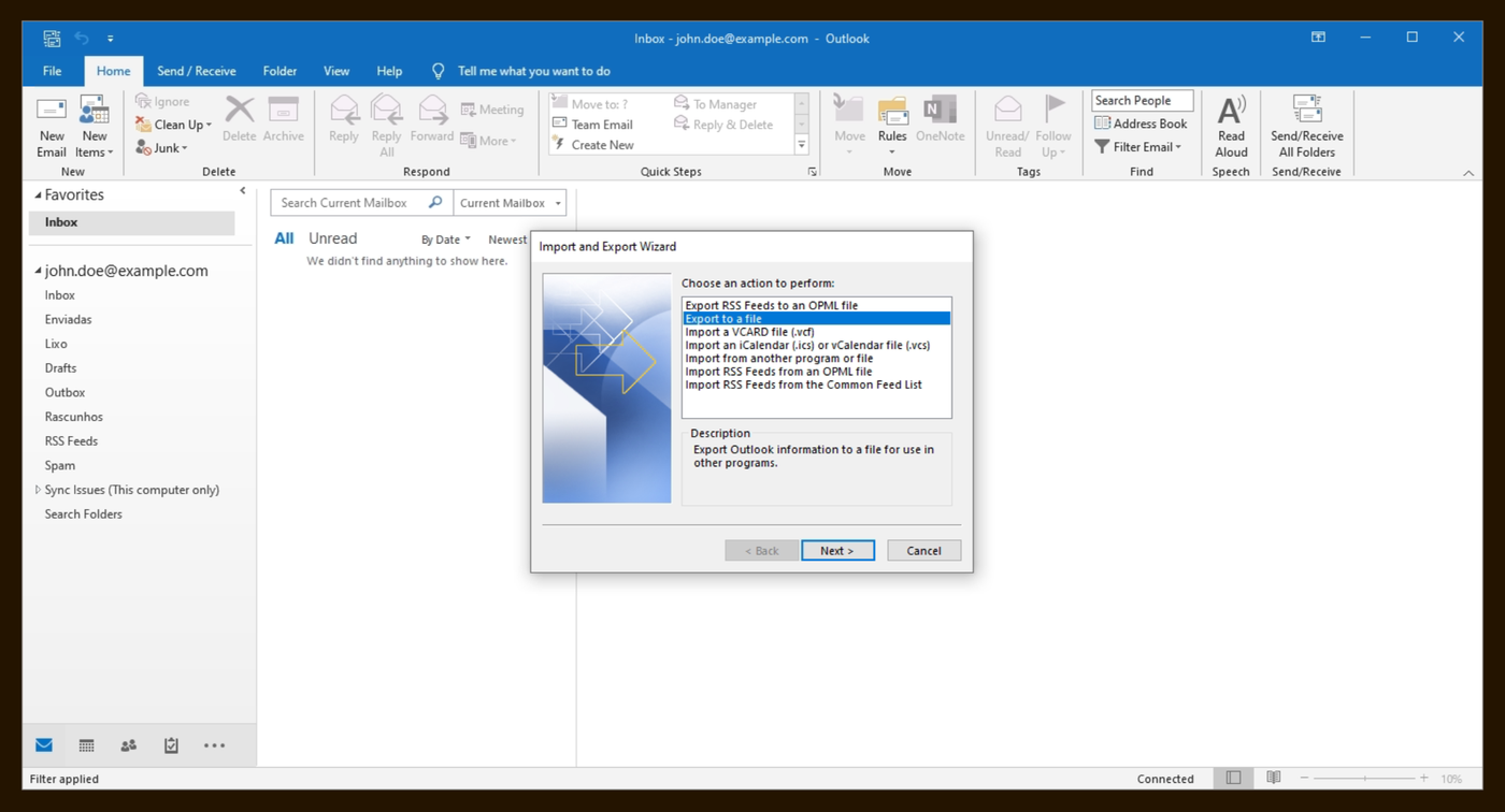 Export to a file