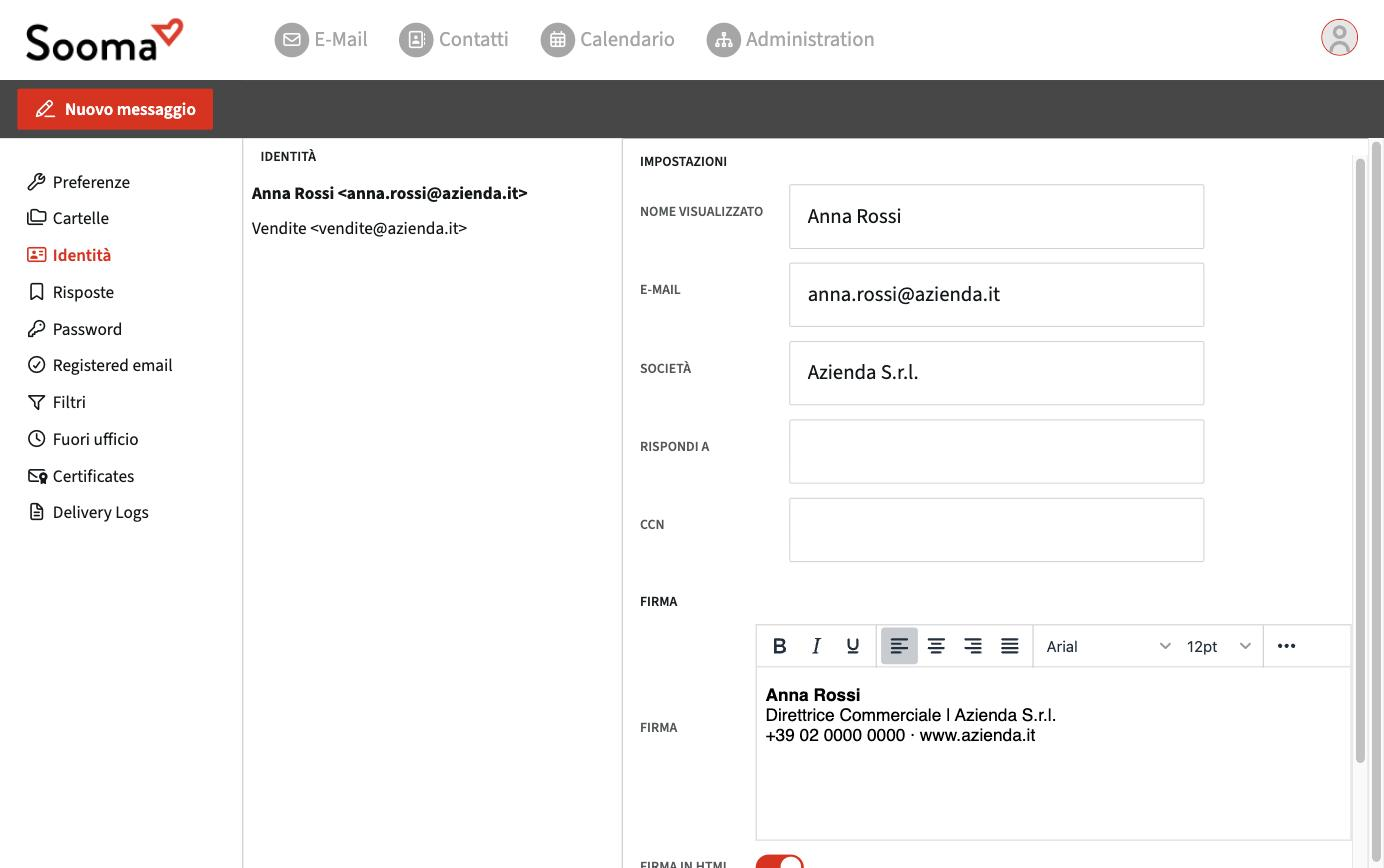 Modifica della firma di un'identità