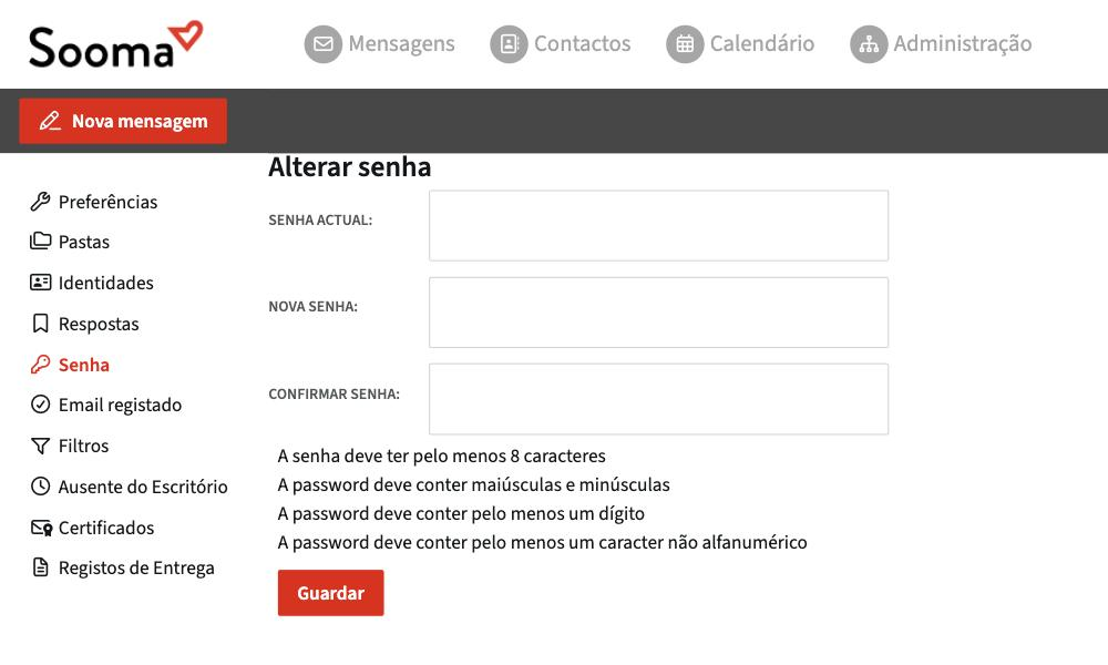 Alterar a palavra-passe